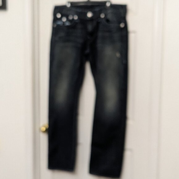 True Religion Men's Jeans Straight-Leg Blue Denim Size 38 - Picture 6 of 14